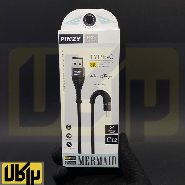 تصویر  کابل گوشی موبایل PINZY USB Type-C مدل C12 طول 1 متر