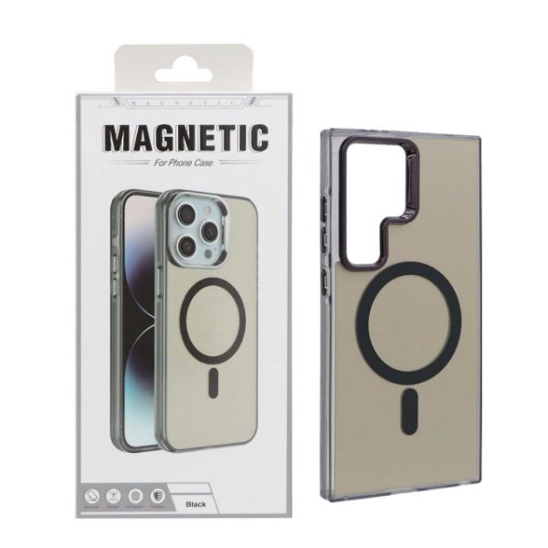 تصویر  قاب اورجینال Magnetic متال Magsafe مدل Samsung Galaxy S24 Ultra - مشکی