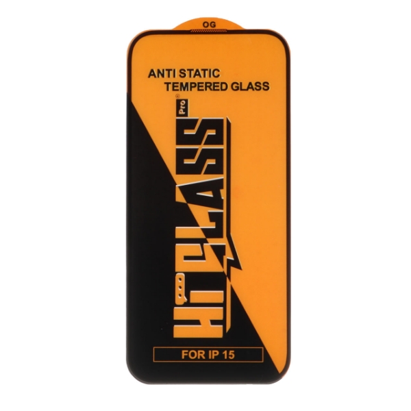 تصویر  محافظ صفحه نمایش شیشه ای Full Cover Hi GLASS OG Anti Static مدل Apple  iPhone 15 