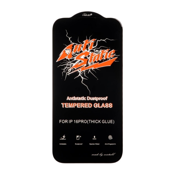 تصویر  محافظ صفحه نمایش شیشه ای Full Cover Anti Static Mietubl مدل Apple iPhone 16 Pro - مشکی 