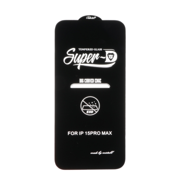 تصویر  محافظ صفحه نمایش شیشه ای Iphone 15 Pro Max - Full Cover Super D Mietubl-ESD - مشکی