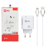 تصویر  شارژر دیواری سوپر فست و PD دو پورت Miller مدل M-72 38W به همراه کابل شارژ Type-C - سفید