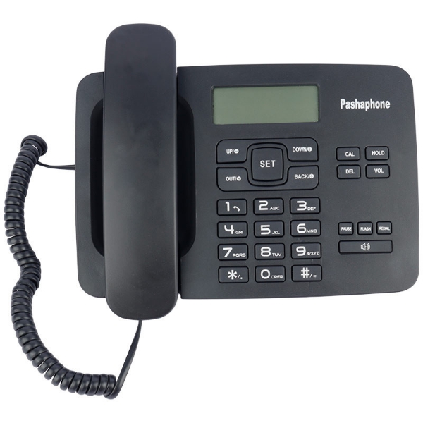 تصویر  تلفن رومیزی پاشافون Pashaphone KX-T7001CID مشکی