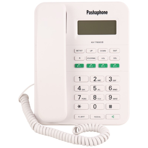 تصویر  تلفن رومیزی پاشافون Pashaphone KX-T7003CID رنگ مشکی