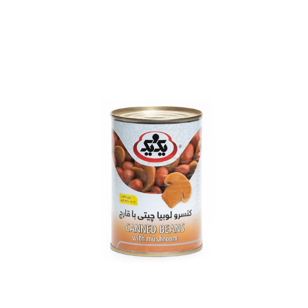 تصویر  کنسرو لوبیا چیتی با قارچ یک و یک - 430 گرم