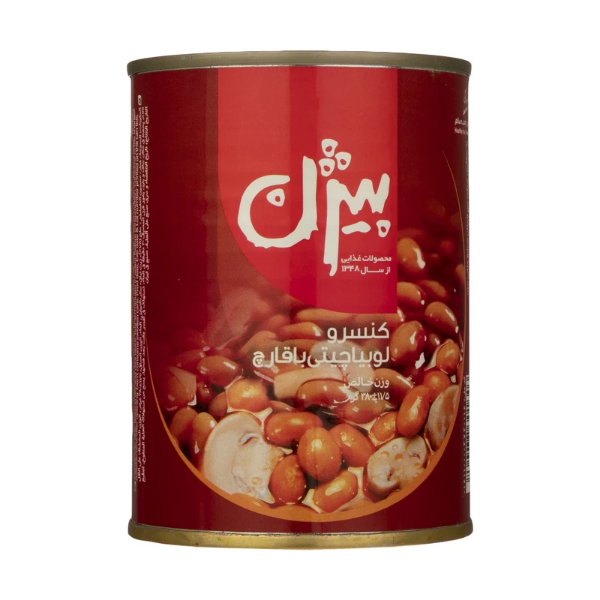 تصویر  کنسرو لوبیا چیتی با قارچ بیژن - 380 گرم