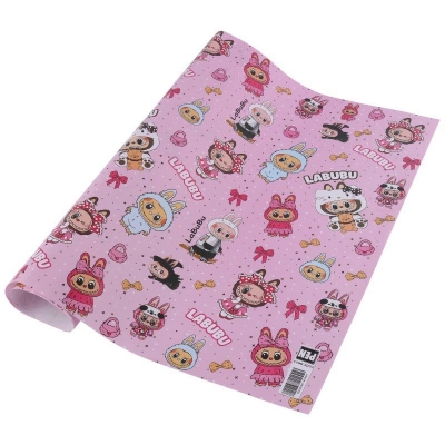 تصویر  کاغذ کادو طرح دار لبوبو و کرومی